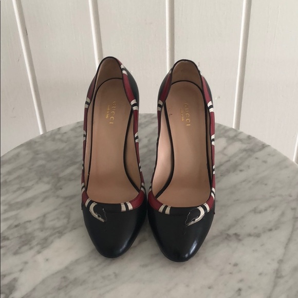 Gucci Shoes - Gucci Womens King Snake Leather Classic Pump.